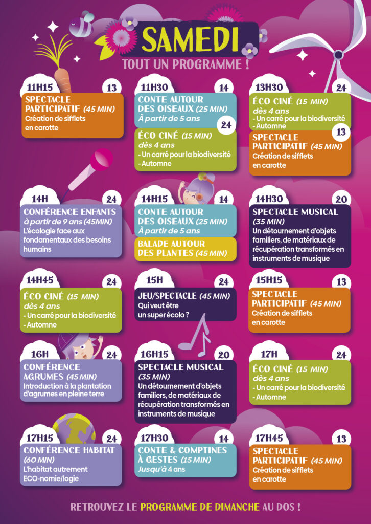 Programme Festival Samedi